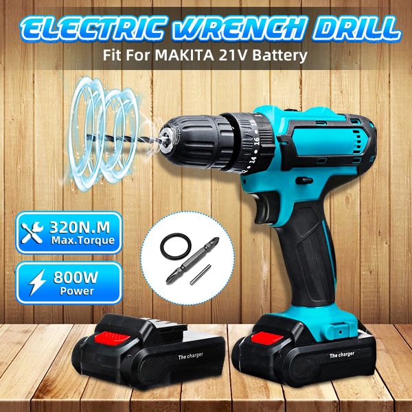 21V-Cordless-Electric-Drill-Rechargeable-Screwdriver-2-Speed-Woodworking-Tool-1672542