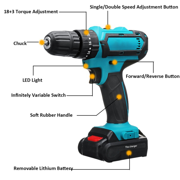 21V-Cordless-Electric-Drill-Rechargeable-Screwdriver-2-Speed-Woodworking-Tool-1672542