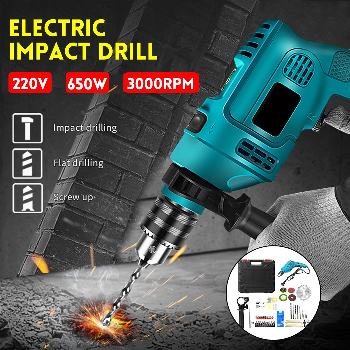 220V-3000RPM-650W-Electric-Impact-Cordless-Wrench-Drill-Hammer-Screwdriver-SET-1555908