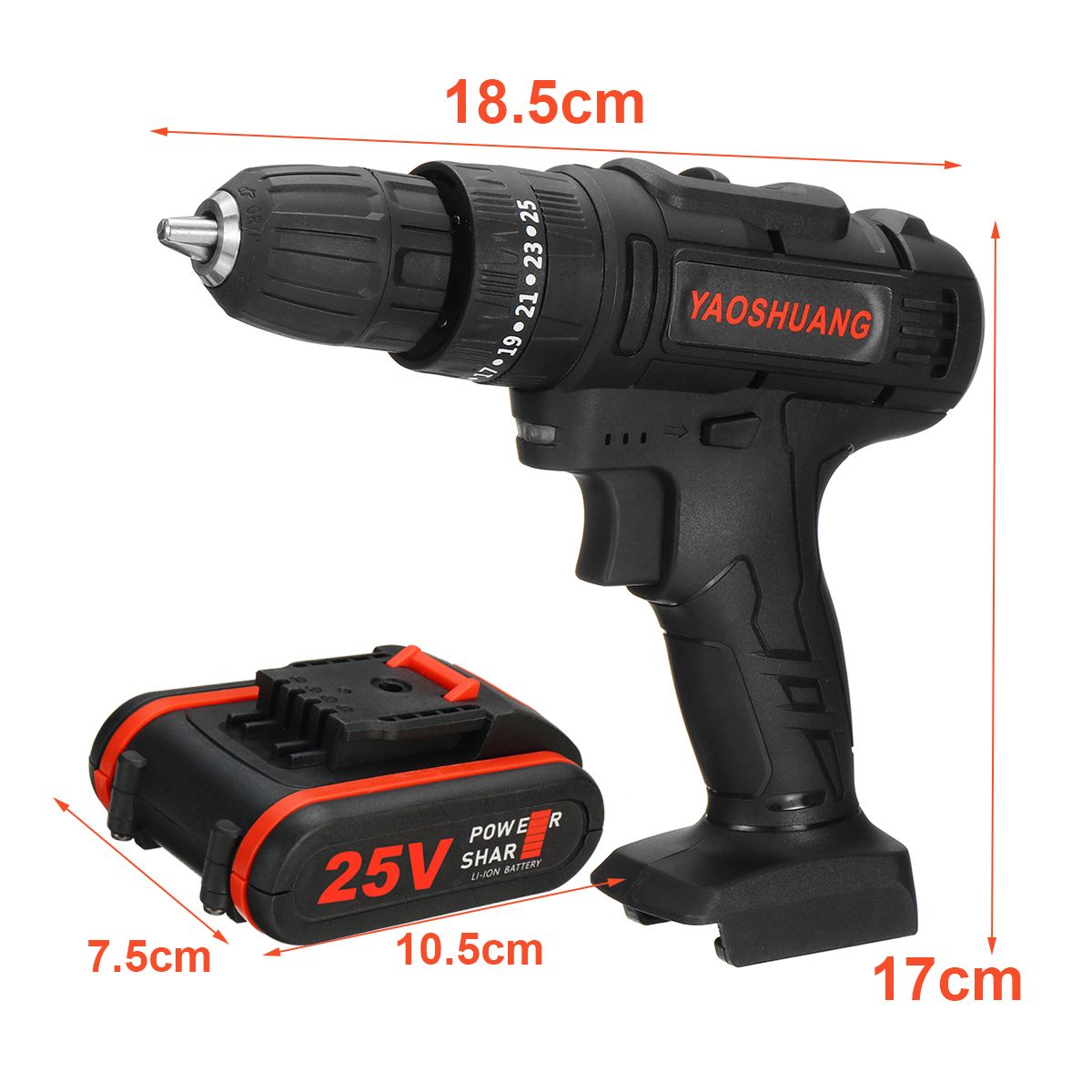 25V-38quot-Cordless-Rechargeable-Electric-Impact-Hammer-Screwdriver-Drill-Power-with-1-Battery-1632689