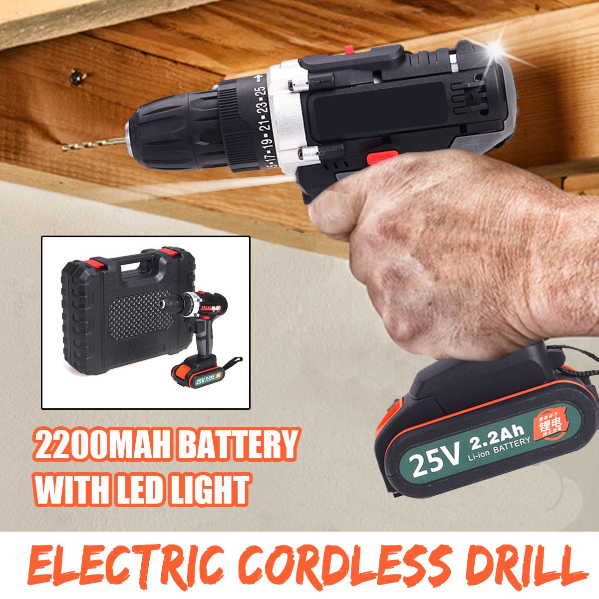25V-Cordless-Electric-Screwdriver-Rechargable-Power-Drills-Driver-Tool-2200mAh-Li-ion-Battery-1417295