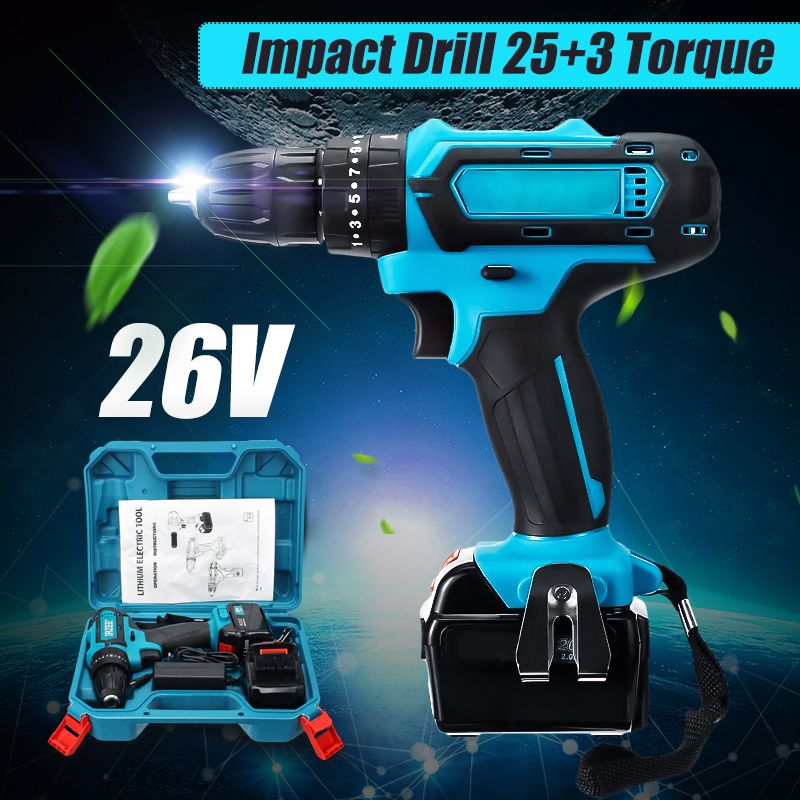 26V-Impact-Drill-Cordless-Electric-Drill-253-Stage-Lithium-Power-Drills-Drilling-Tool-1449053