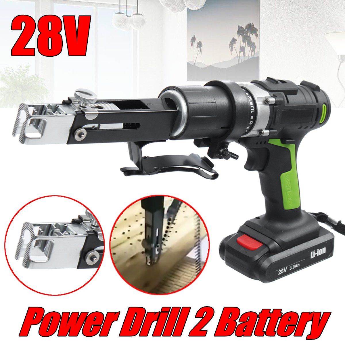28V-Electric-Chain-Drill-Power-Drills-Chain-Gun-Rechargable-Elecreic-Drill-2-Batteries-1-Charger-1318858