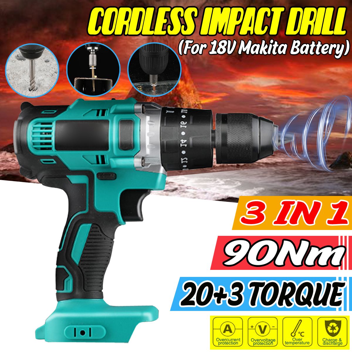 3-in-1-Cordless-Impact-Drill-13mm-Rechargeable-Hammer-Drill-Electric-Screwdriver-For-18V-Battery-1647483