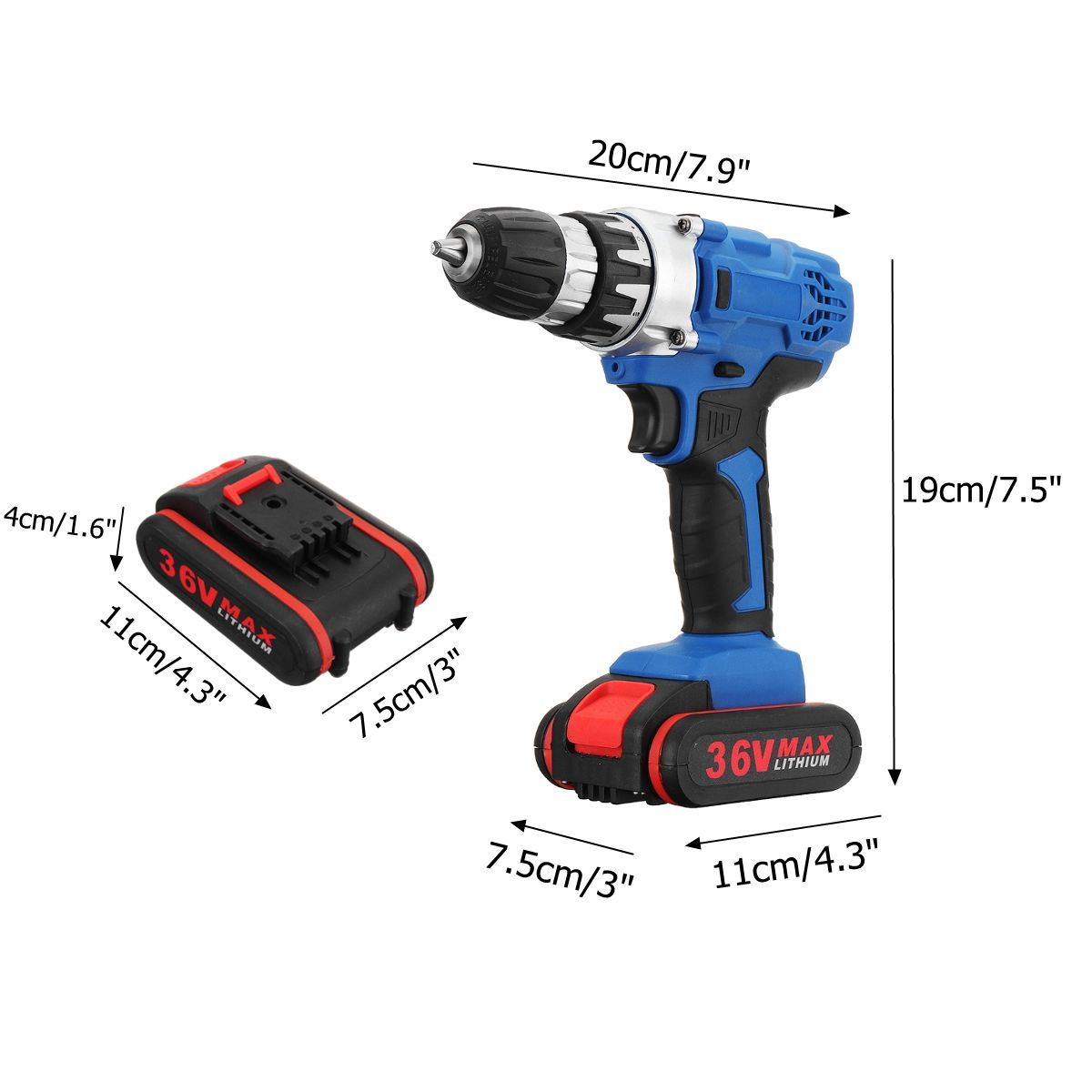 36V-13A-Cordless-Rechargeable-Power-Drill-Driver-Electric-Screwdriver-W-1-or-2-Li-ion-Battery-1427752