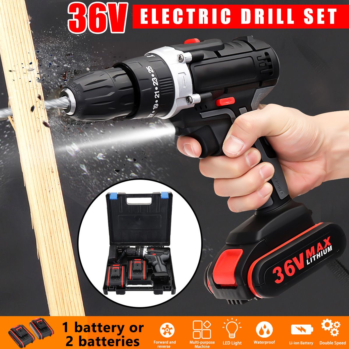 36V-25-28Nm-Electric-Power-Drills-Cordless-2-speed-Variable-with-LI-ION-Rechargeable-Battery-Kit-1408802