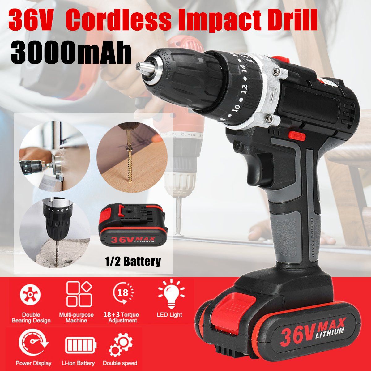 36V-Cordless-Lithium-Electric-Drill-Impact-Power-Drills-28Nm-3000mAh-183-Torque-Stage-Drill-Tools-1404353