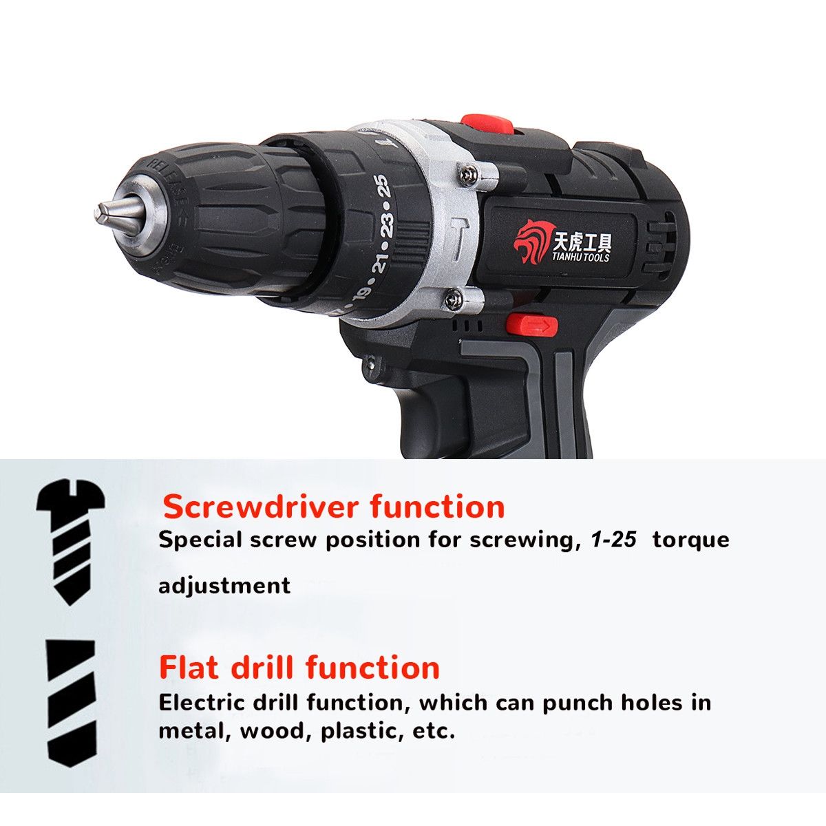 36V-Cordless-Power-Drills-Dual-Speed-Electric-Screwdriver-Drill-Polishing-W-1-or-2-Li-ion-Battery-1408847