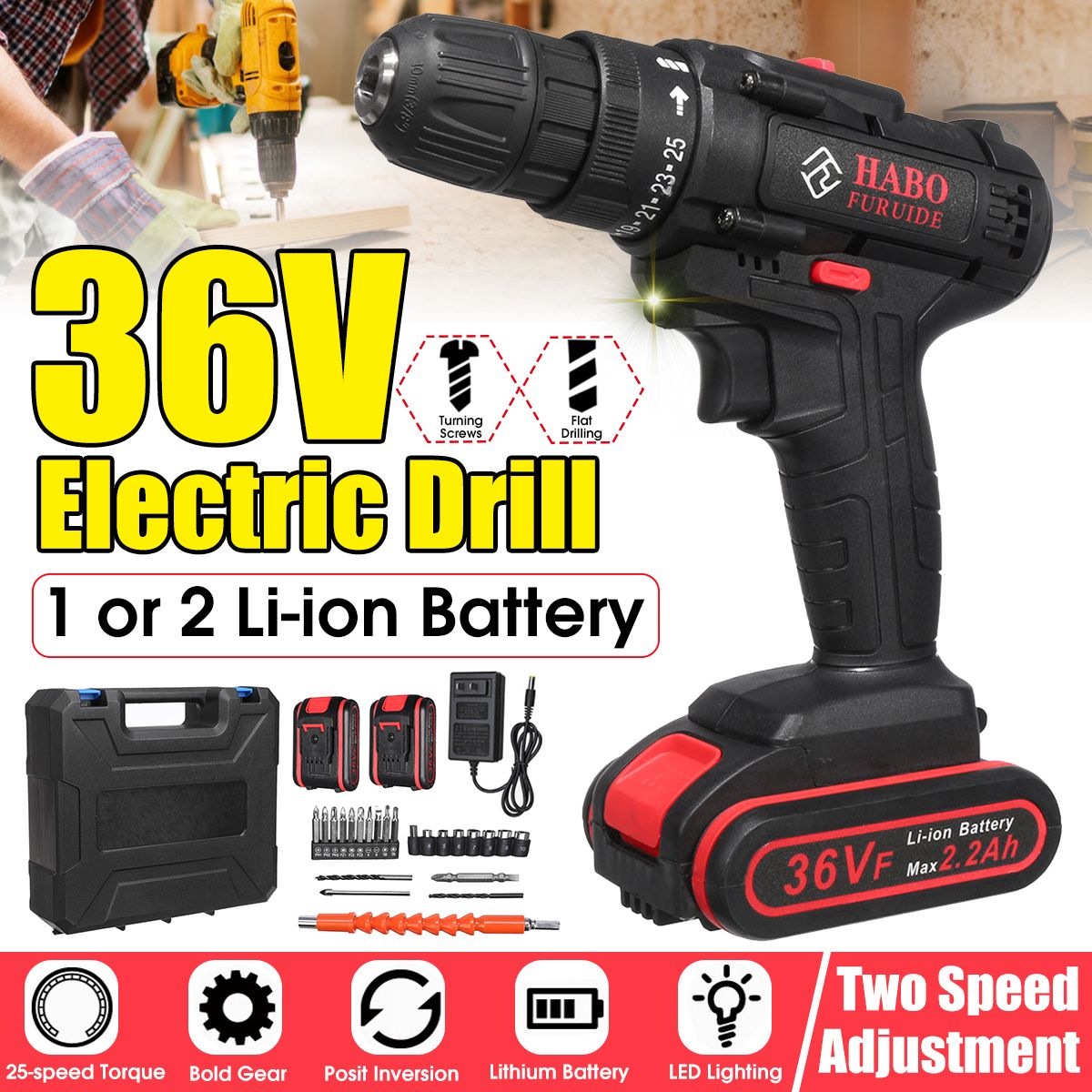 36V-Electric-Cordless-Drill-Screwdriver-Dual-Speed-25-Torque-LED-with-Li-ion-Battery-1526754