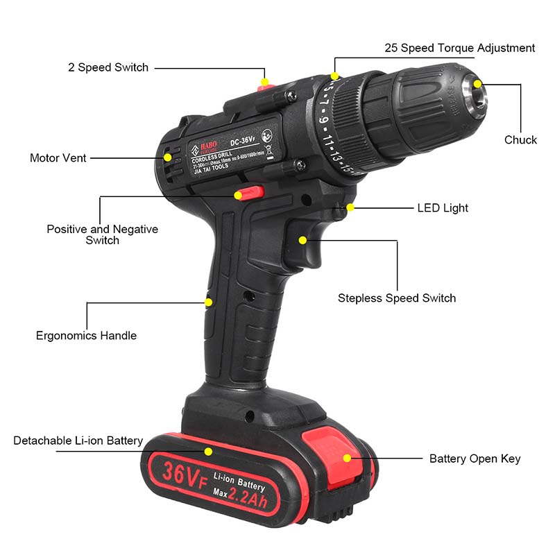 36V-Electric-Cordless-Drill-Screwdriver-Dual-Speed-25-Torque-LED-with-Li-ion-Battery-1526754