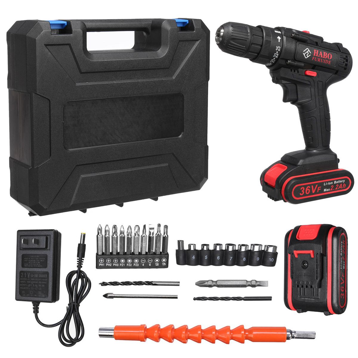 36V-Electric-Cordless-Drill-Screwdriver-Dual-Speed-25-Torque-LED-with-Li-ion-Battery-1526754