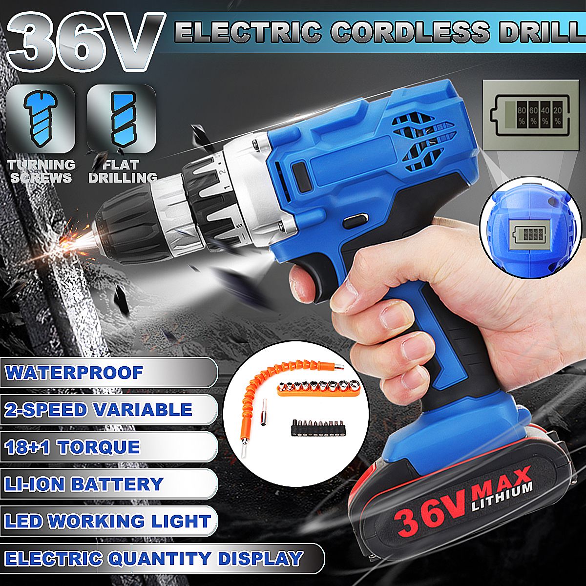 36V-Electric-Drill-Cordless-Power-Screwdriver-181-Torque-W-1-or-2-Li-ion-Battery-Power-Tools-Kit-1442750