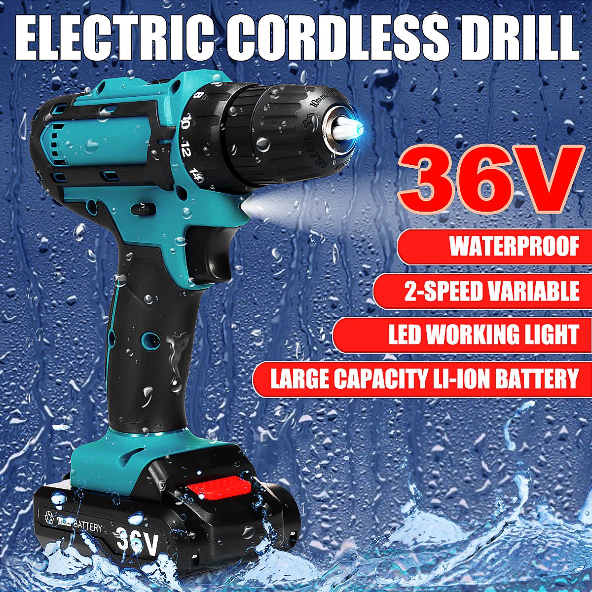 36V-Rechargable-Lithium-Power-Dirlls-Cordless-Electric-Drill-2-Speed-Adjustment-LED-Lighting-Screw-D-1526381