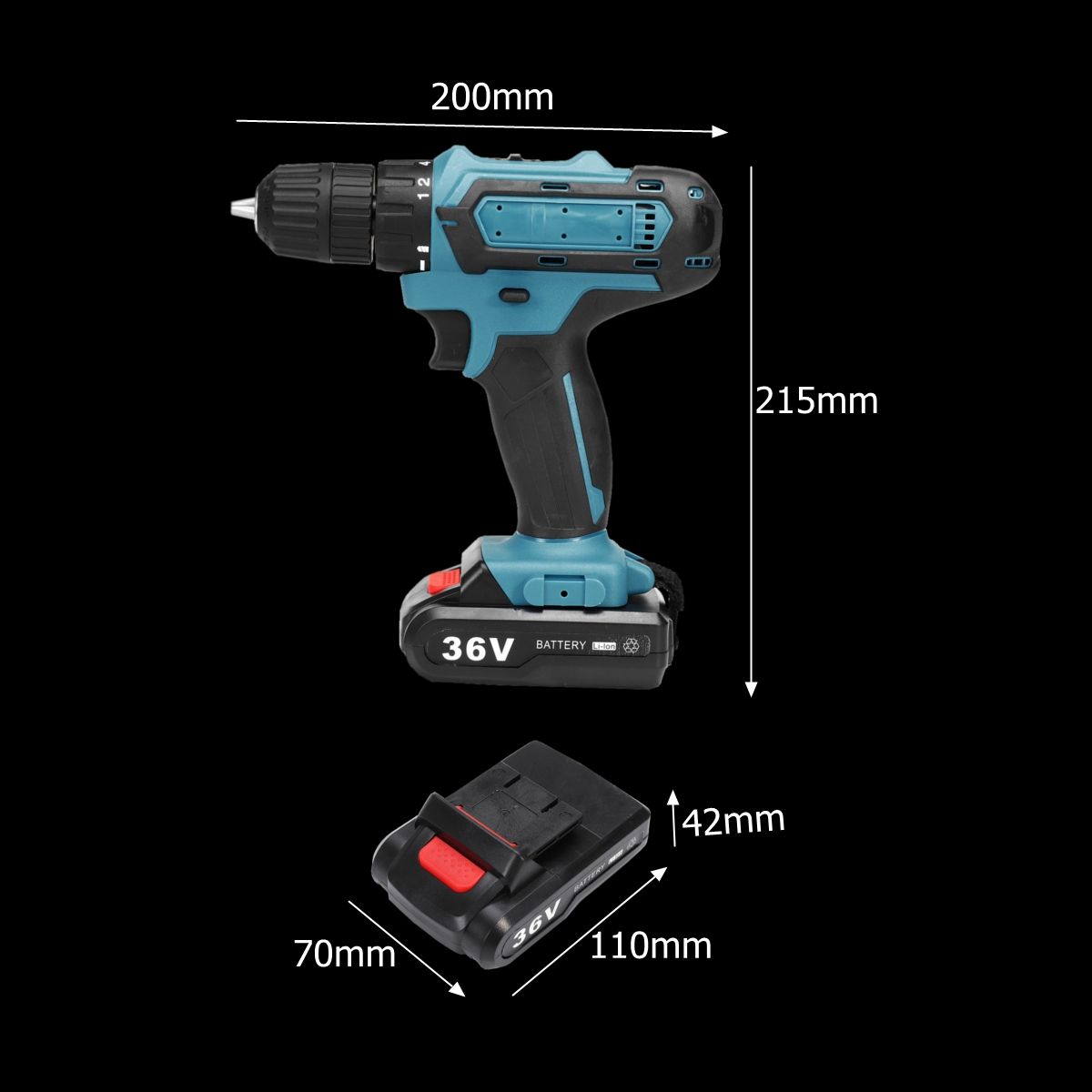 36V-Rechargable-Lithium-Power-Dirlls-Cordless-Electric-Drill-2-Speed-Adjustment-LED-Lighting-Screw-D-1526381