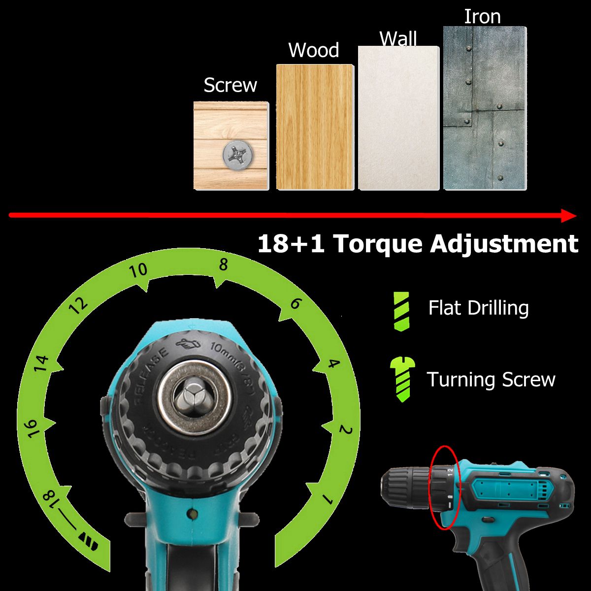 36V-Rechargable-Lithium-Power-Dirlls-Cordless-Electric-Drill-2-Speed-Adjustment-LED-Lighting-Screw-D-1526381