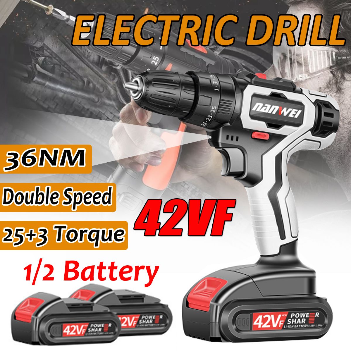 42VF-51500mah-Electric-Drill-Driver-2-Speed-36NM-Power-Drills-W-1-or-2-Battery-253-Torque-DIY-Powerf-1586341