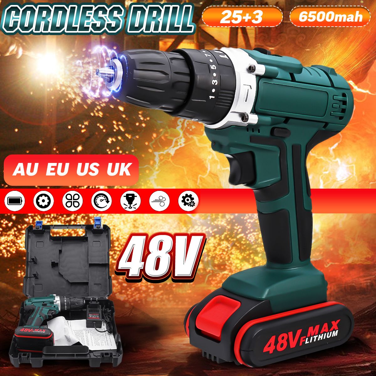 48V-2-Speed-Power-Drills-Cordless-Electric-Drill-6500mAh-253-Torque-Drilling-Tool-1553638