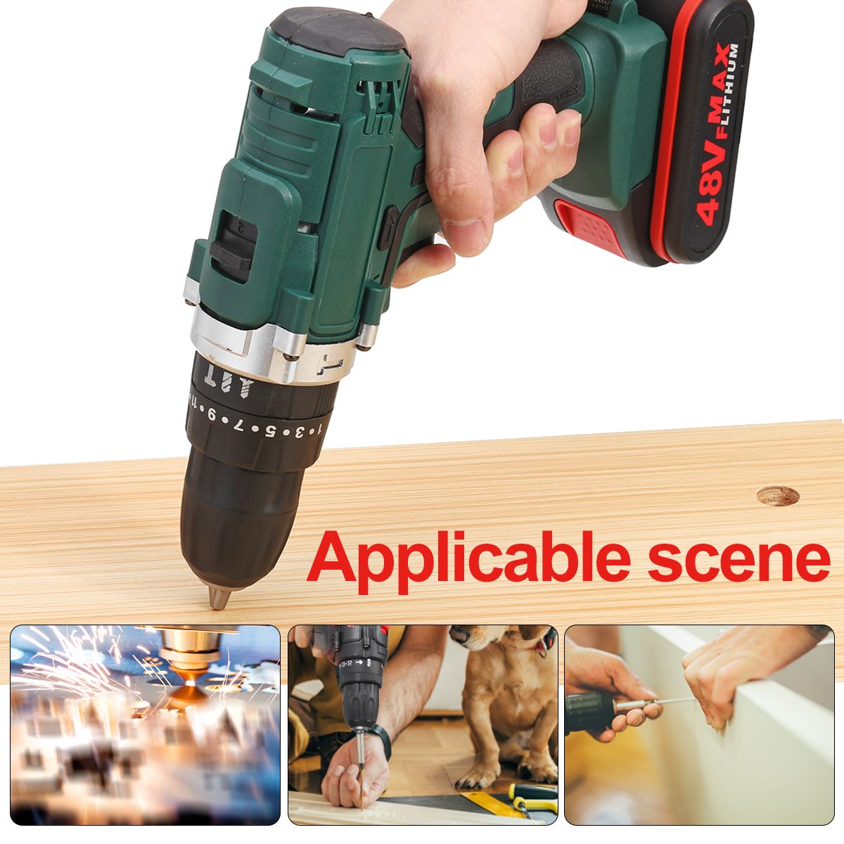 48V-2-Speed-Power-Drills-Cordless-Electric-Drill-6500mAh-253-Torque-Drilling-Tool-1553638