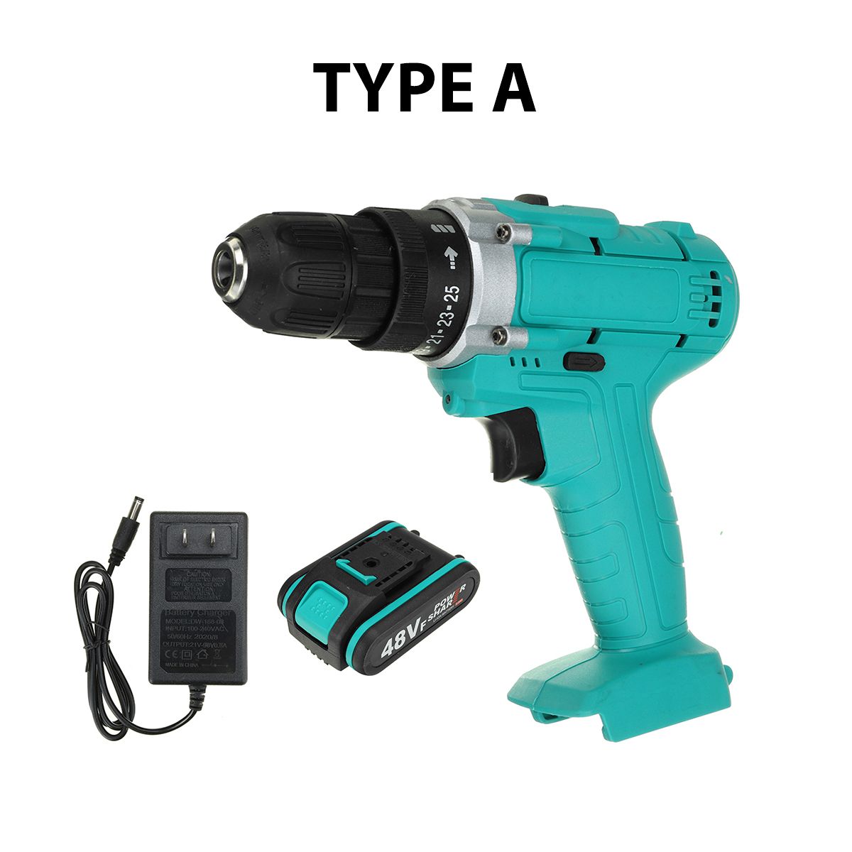 48V-38-Chuck-Powered-Electric-Drill-LED-Light-Cordless-Screwdriver-W-12x-Battery-1740218