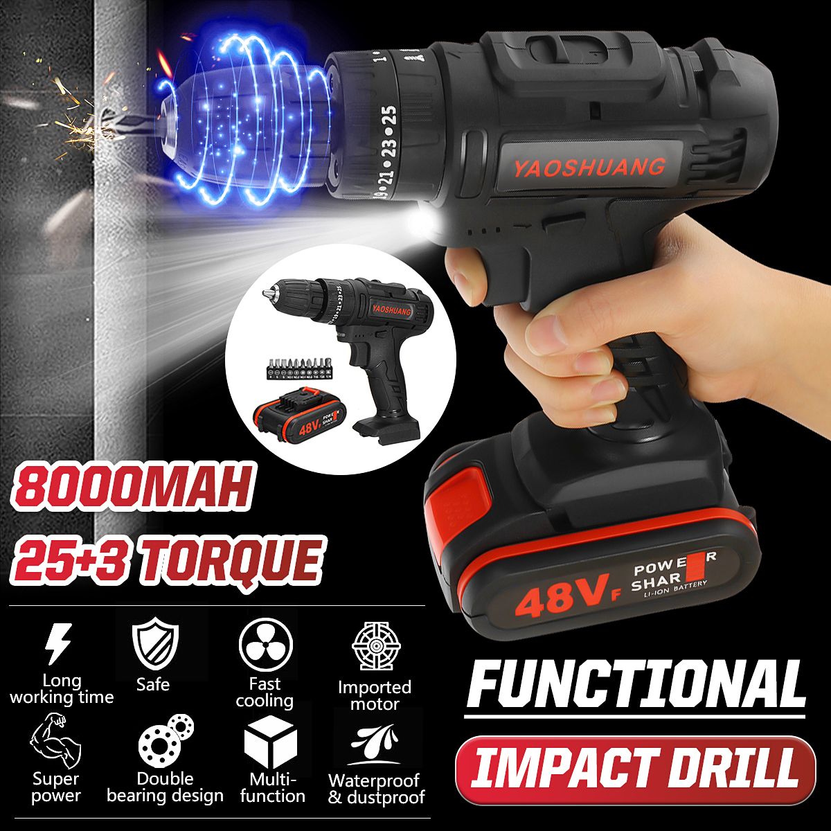48V-38-Cordless-Rechargeable-Electric-Impact-Hammer-Driver-Drill-2-Battery-1631961