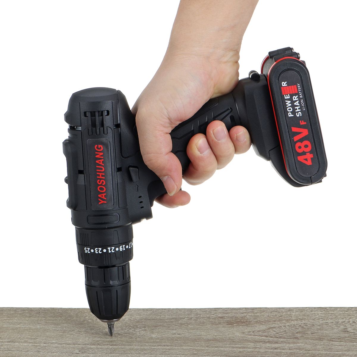 48V-38quot-Cordless-Rechargeable-Electric-Impact-Hammer-Screwdriver-Drill-with-1-Battery-1632693