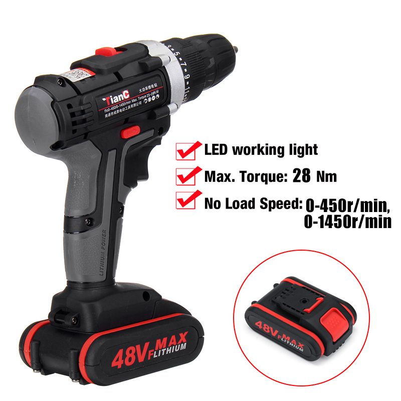 48V-Dual-Speed-Electric-Drill-Li-ion-Battery-Power-Drills-W-1-Or-2-Batteries-ForwardReverse-Switch-1624136