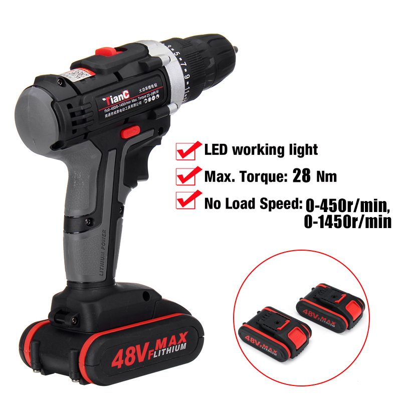 48V-Dual-Speed-Electric-Drill-Li-ion-Battery-Power-Drills-W-1-Or-2-Batteries-ForwardReverse-Switch-1624136