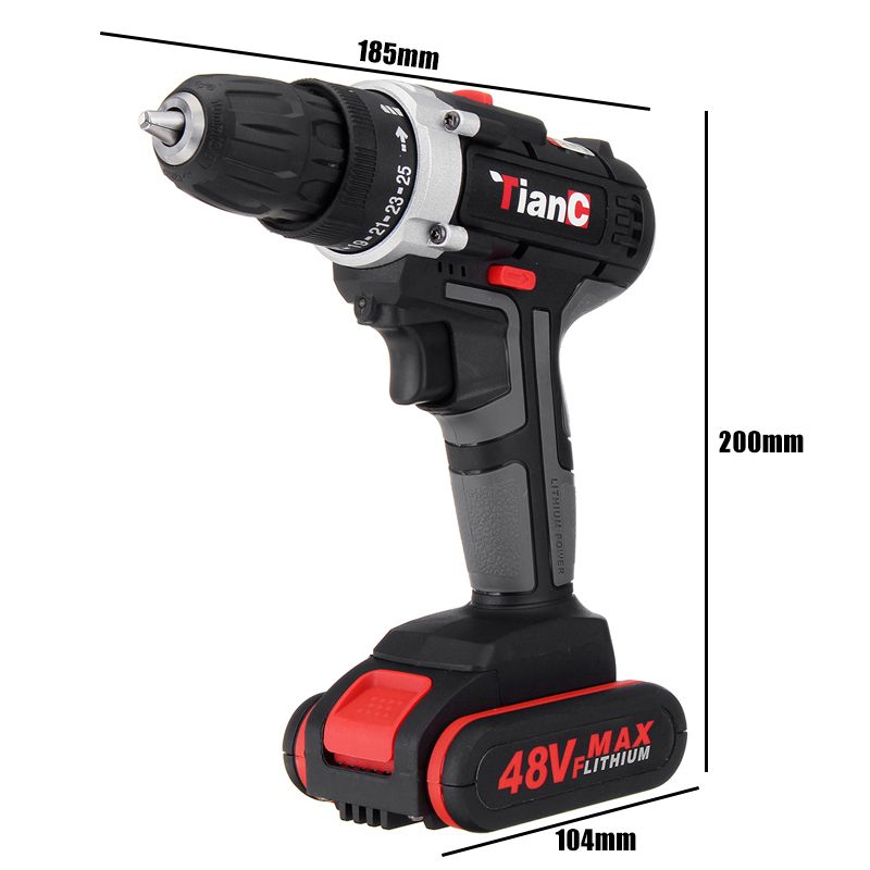 48V-Dual-Speed-Electric-Drill-Li-ion-Battery-Power-Drills-W-1-Or-2-Batteries-ForwardReverse-Switch-1624136