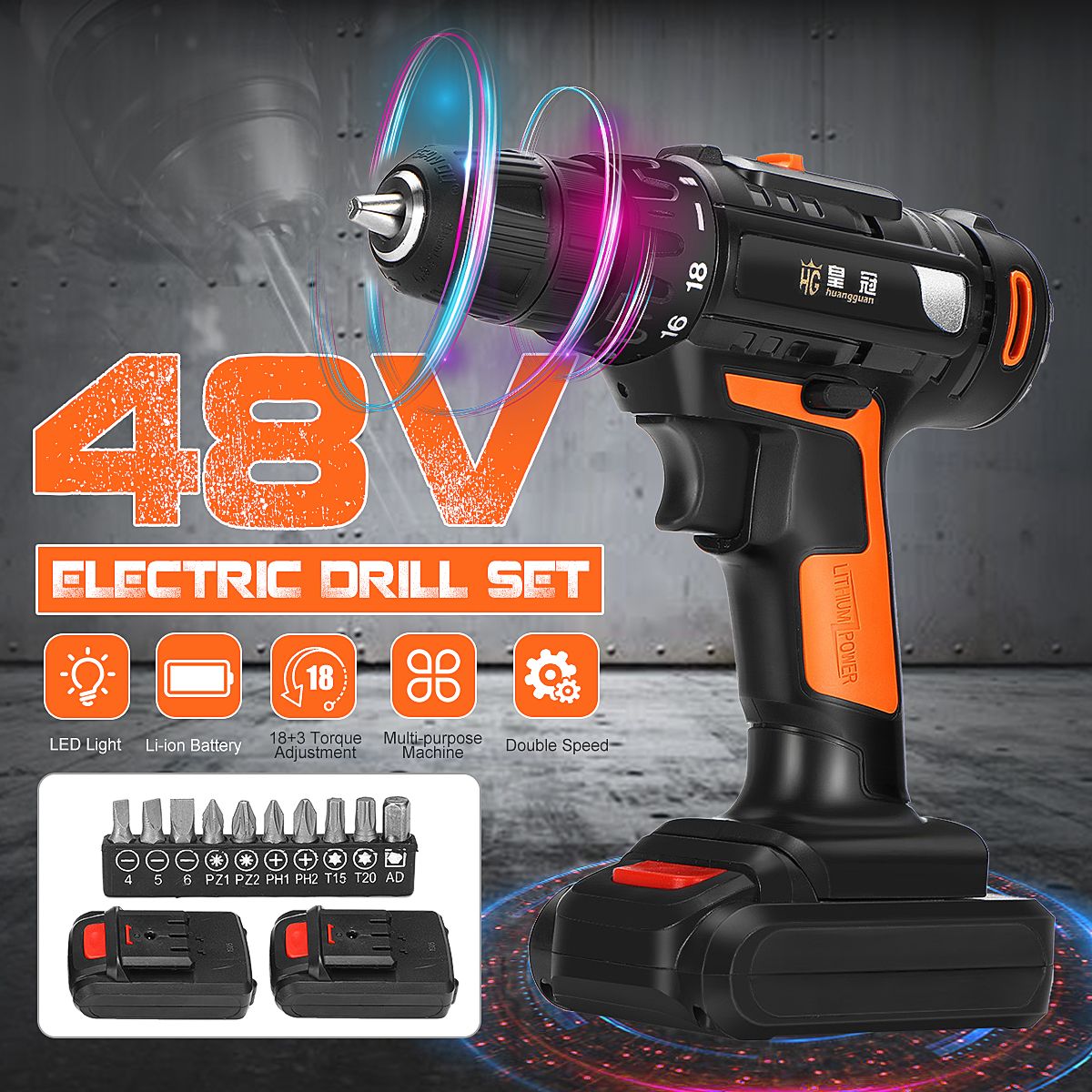 48V-Electric-Drill-Cordless-Rechargeable-Screwdriver-Drill-Screw-Set-Repair-Tools-Kit-1501700