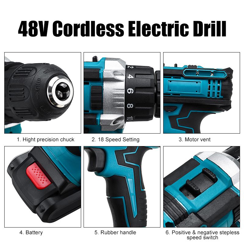 48V-Electric-Drill-Driver-Power-Drills-W-1-Or-2-Battery-LED-Light-18--2-Speed-ForwardReverse-switch-1621870