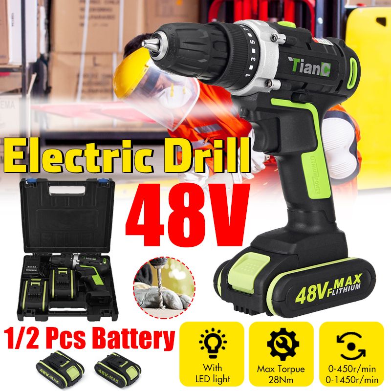 48V-Electric-Power-Cordless-Drill-Screwdriver-Woodworking-Tool-with-12pcs-Rechargeable-Batteries-1455935