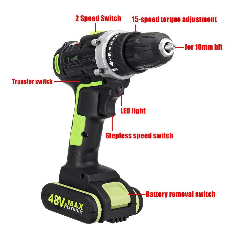 48V-Electric-Power-Cordless-Drill-Screwdriver-Woodworking-Tool-with-12pcs-Rechargeable-Batteries-1455935