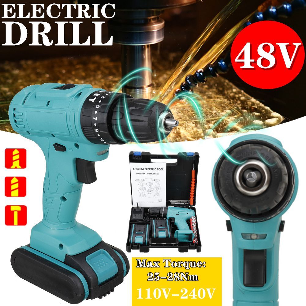 48V-Impact-Electric-Drill-6000mAh-Drill-Screwdriver-W-LED-Working-Light-W-12pc-Battery-1760104