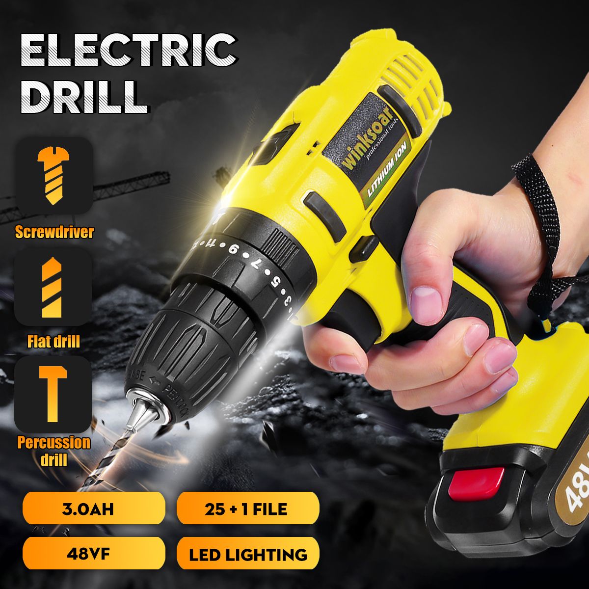 48VF-3000mAh-Electric-Screwdriver-Rechargeable-Power-Impact-Drill-251-Torque-W-1-or-2-Li-ion-Battery-1510743