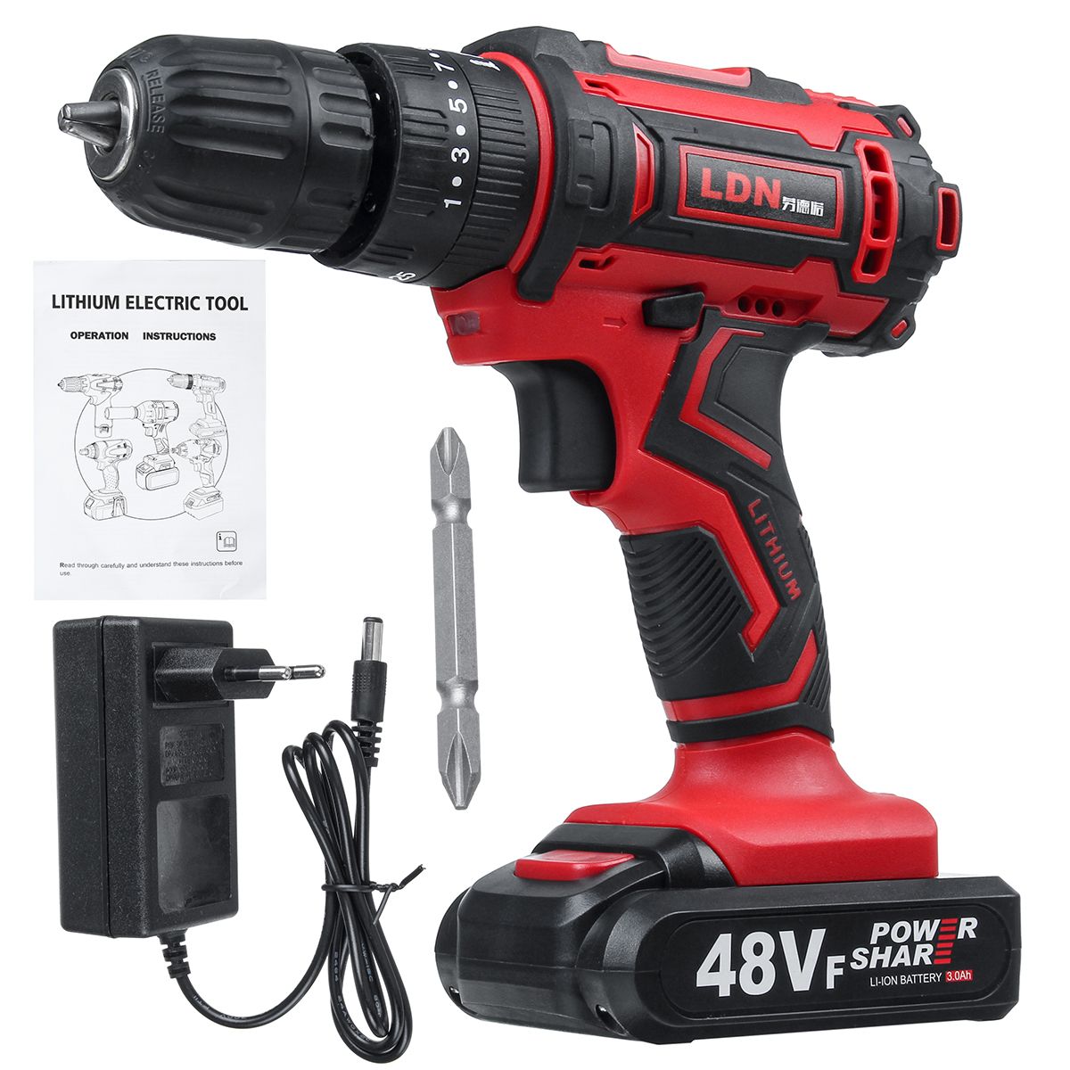 48VF-Cordless-Electric-Impact-Drill-Rechargeable-Drill-Screwdriver-W-1-or-2-Li-ion-Battery-1700826