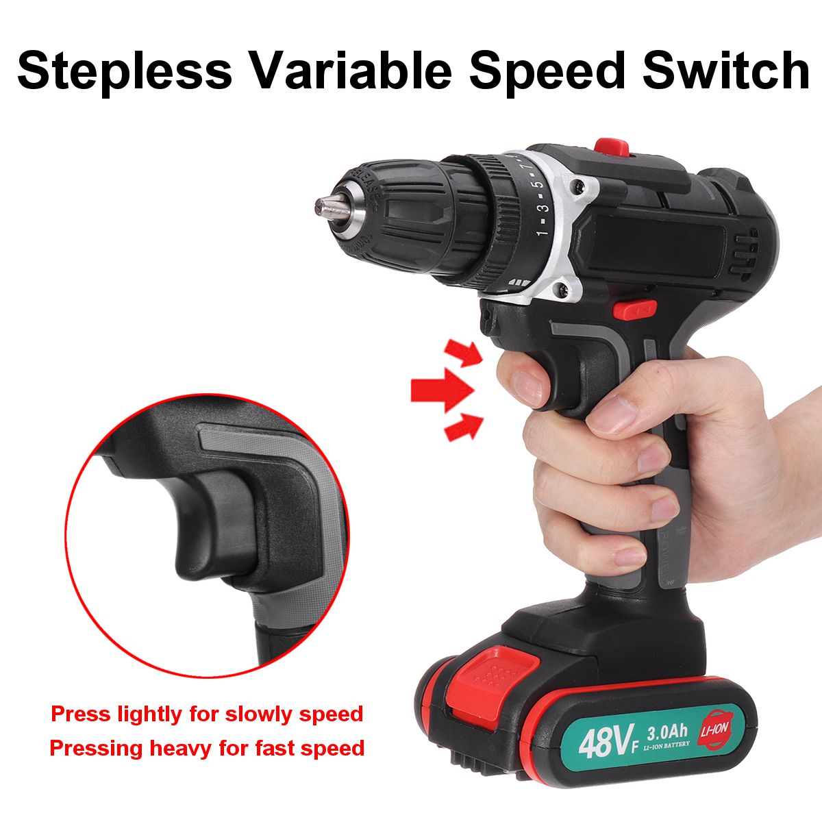520Nm-48V-Cordless-Electric-Drill-Driver-38-Chuck-Rechargeable-Power-Drill-W-2pcs-Battery-1752199