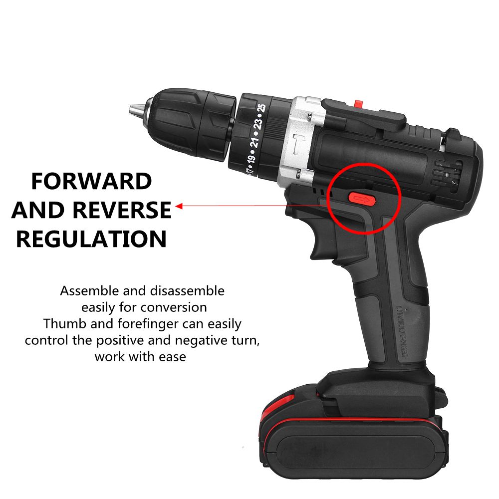 6000mAh-48V-Electric-Drill-25-Speeds-Torque-Impact-Drill-W-12pcs-Battery-1767984