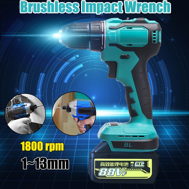 88VF-Rechargeable-Brushless-Cordless-Drill-High-Power-LED-Electric-Drill-Driver-Kit-Adapted-To-Makit-1639107