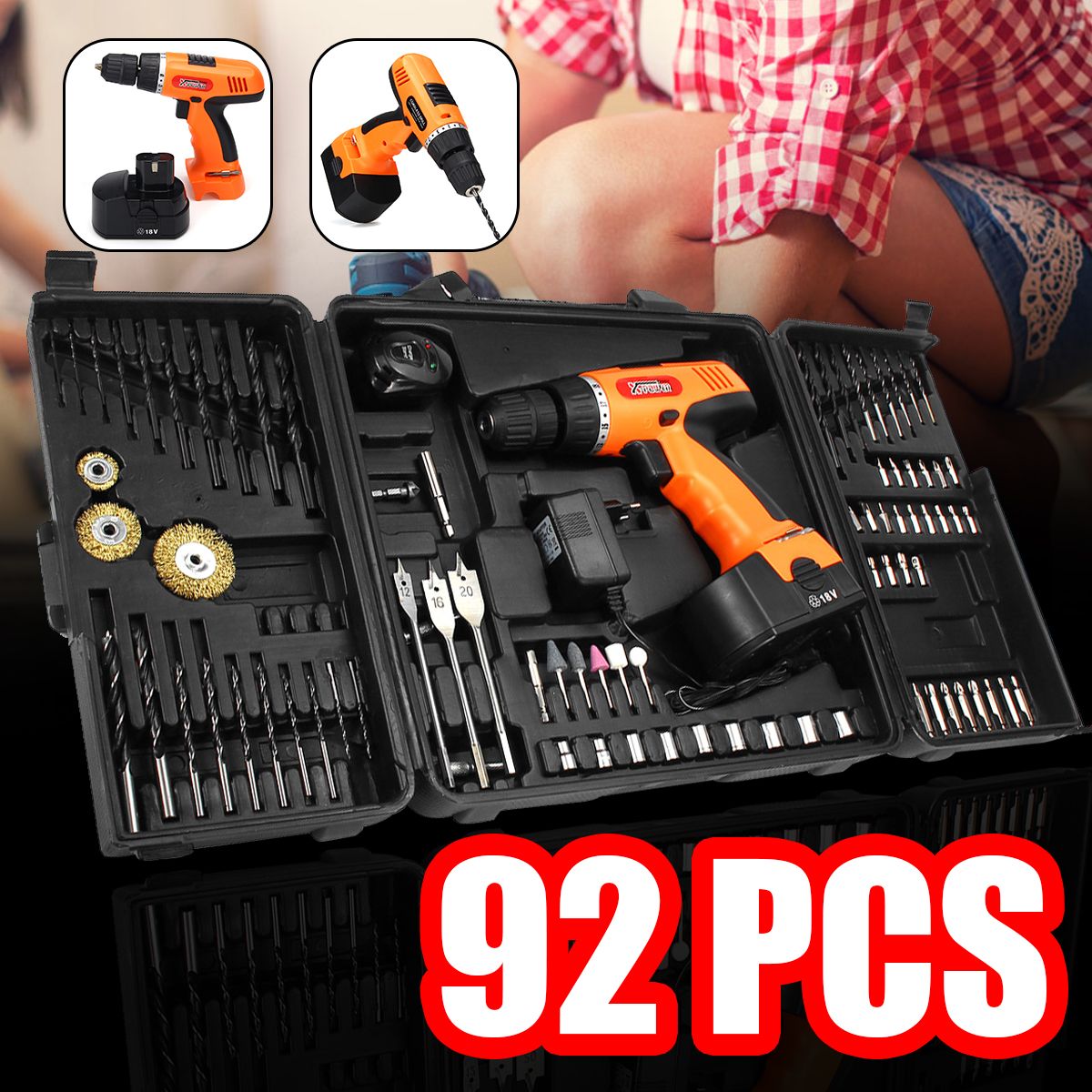 92Pcs-18V-Electric-Drill-Cordless-Drill-Driver-Power-Drills-Tool-Accessory-Set-With-Box-1421423