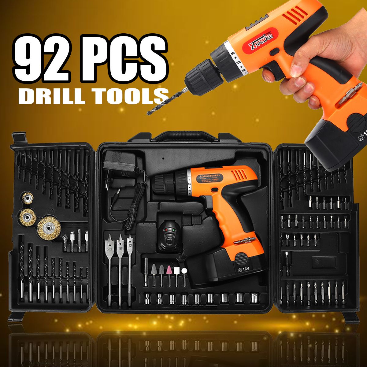 92Pcs-18V-Electric-Drill-Cordless-Drill-Driver-Power-Drills-Tool-Accessory-Set-With-Box-1421423