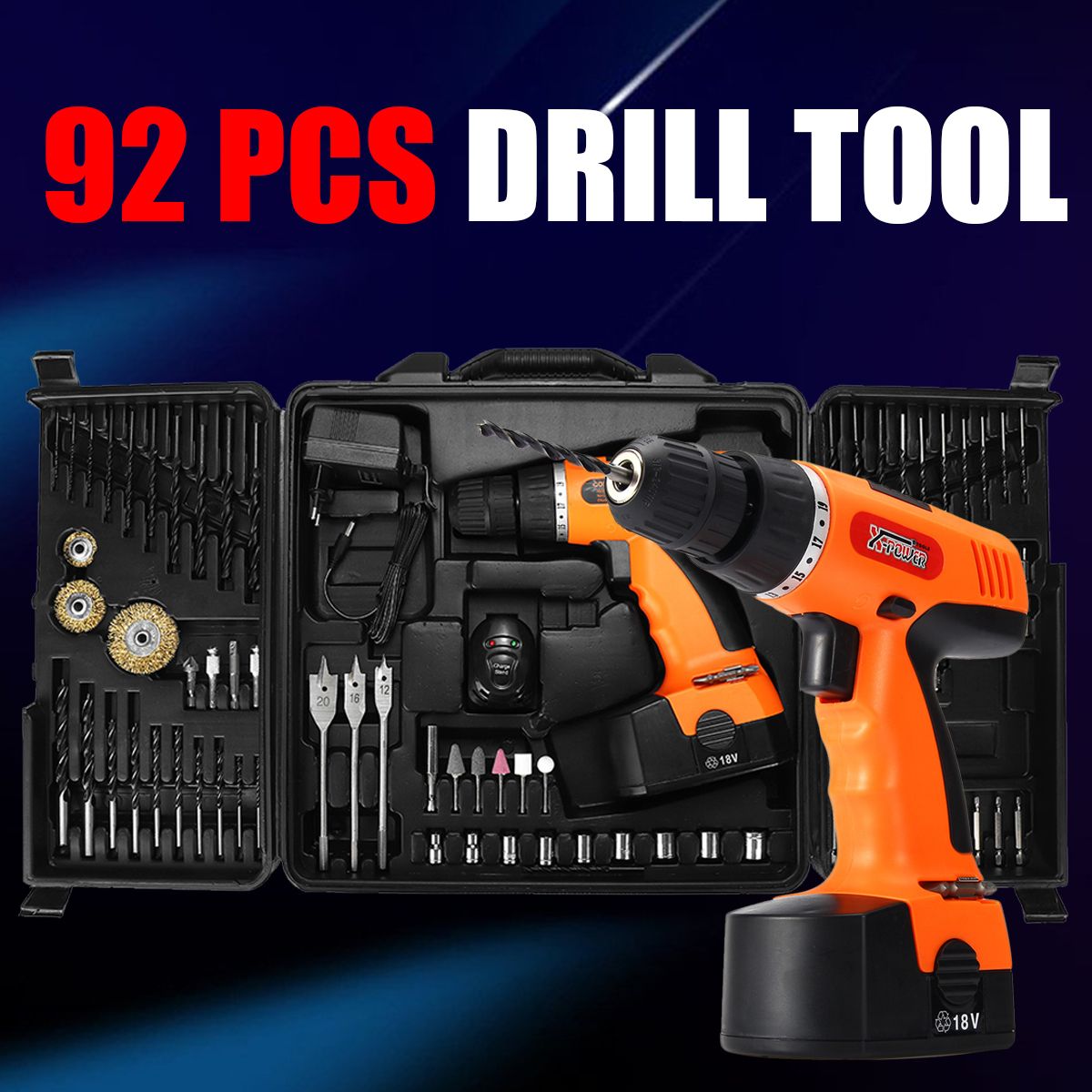 92Pcs-18V-Electric-Drill-Cordless-Drill-Driver-Power-Drills-Tool-Accessory-Set-With-Box-1421423