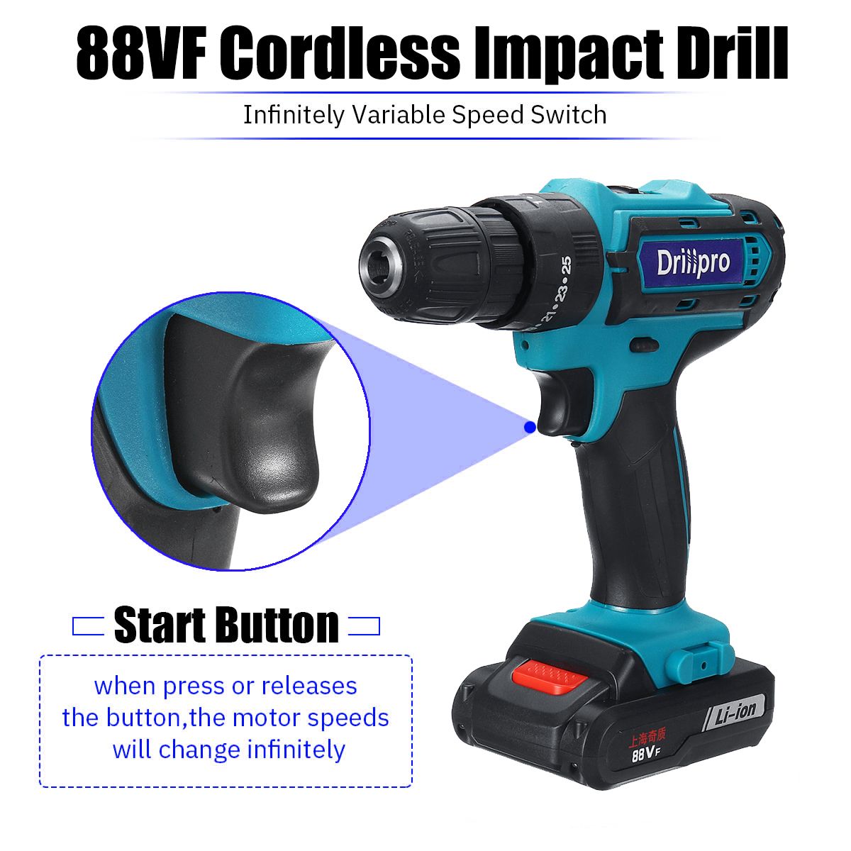 Drillpro-88VF-Cordless-Electric-Impact-Drill-Li-ion-Battery-Rechargeable-253-Torque-Screwdriver-Bit-1523062