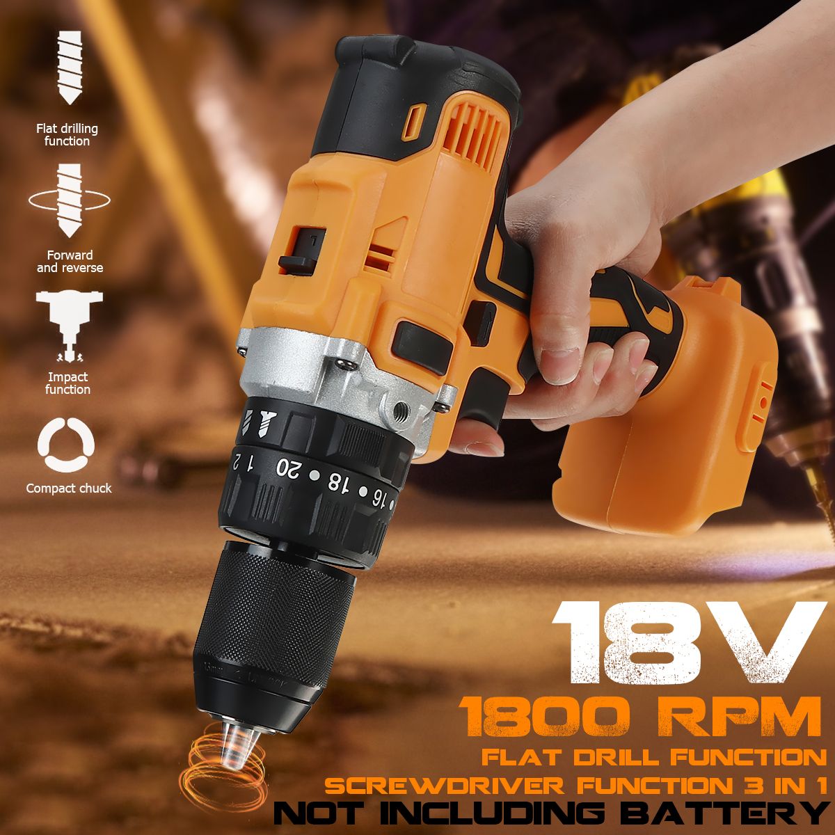 Dual-Speed-Brushed-Impact-Drill-13mm-Chuck-Rechargeable-Electric-Screwdriver-for-Makita-18V-Battery-1759775