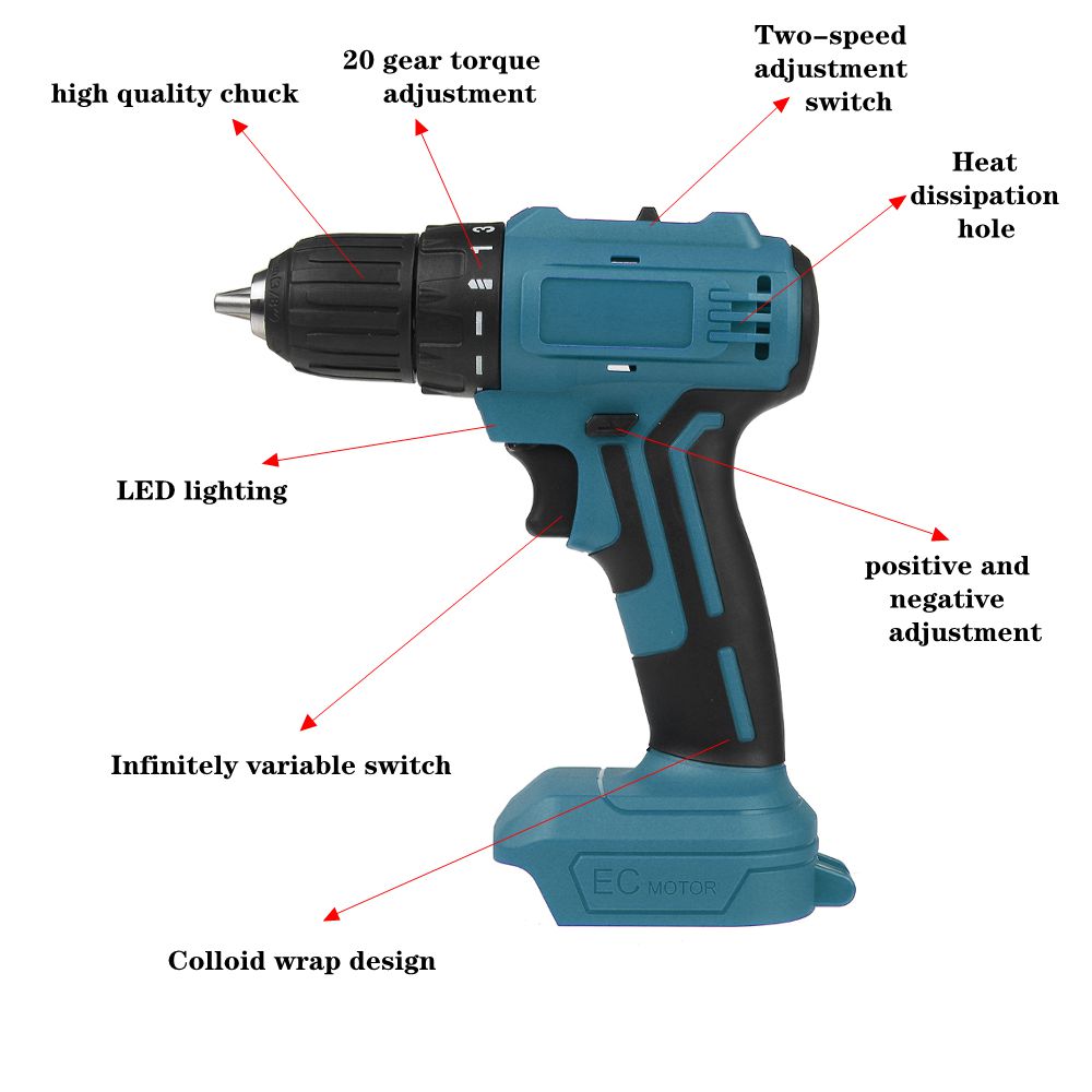 Dual-Speed-Brushless-Electric-Drill-1013mm-Chuck-Rechargeable-Electric-Screwdriver-for-Makita-18V-Ba-1758443