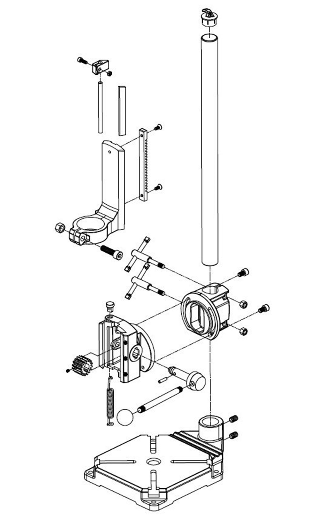 MINIQ-BG-6117-Aluminum-Drill-Stand-Holding-Holder-Bracket-Single-Head-Rack-Drill-Holder-Grinder-Acce-1767307