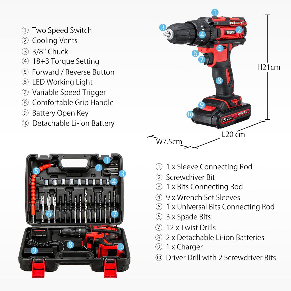 Mensela-ED-LX1-21V-3-In-1-Cordless-Drill--Driver-Combo-Kit-Double-Speed-Power-Drills-with-LED-lighti-1741585