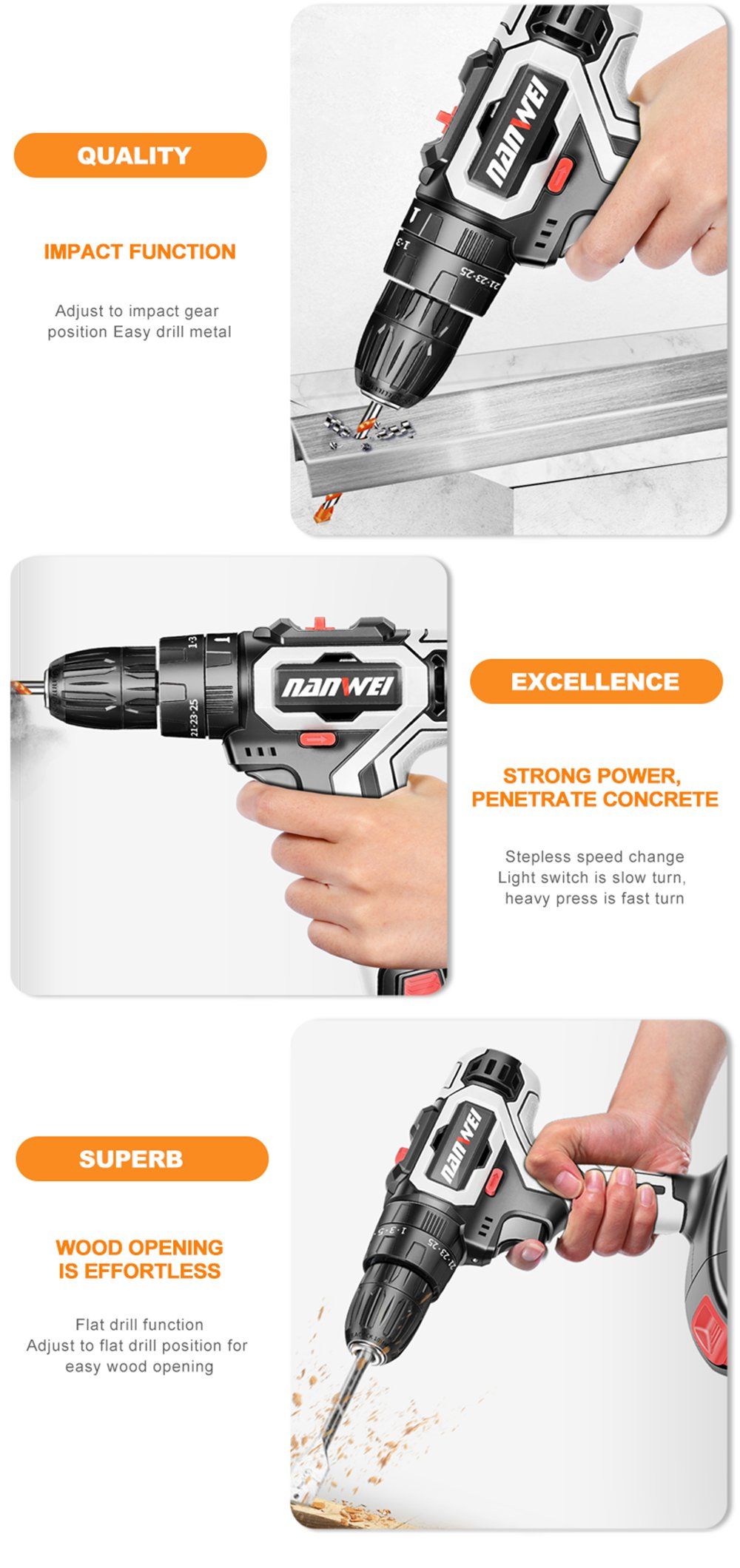 Nanwei-18V-Brushed-Impact-Drill-27NM-Li-ion-Rechargeable-Electric-Flat-Drill-Screw-Driver-2-Speeds-2-1695925