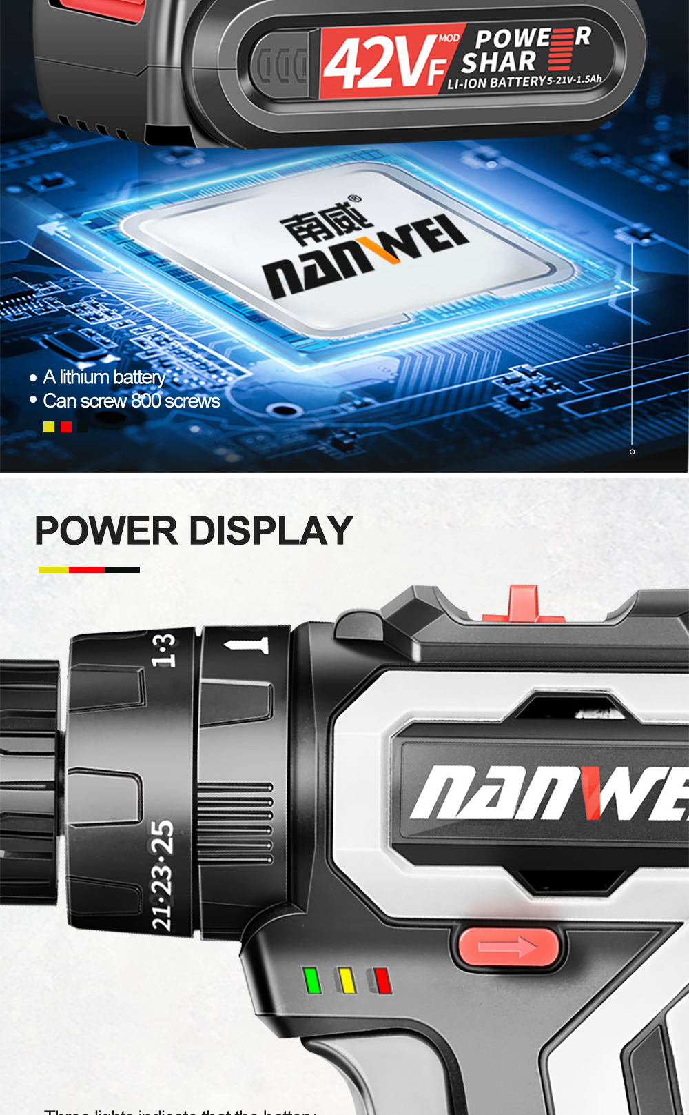 Nanwei-21V-Brushless-Impact-Power-Drill-35NM-Li-ion-Rechargeable-Electric-Flat-Drill-Screw-Driver-2--1695400