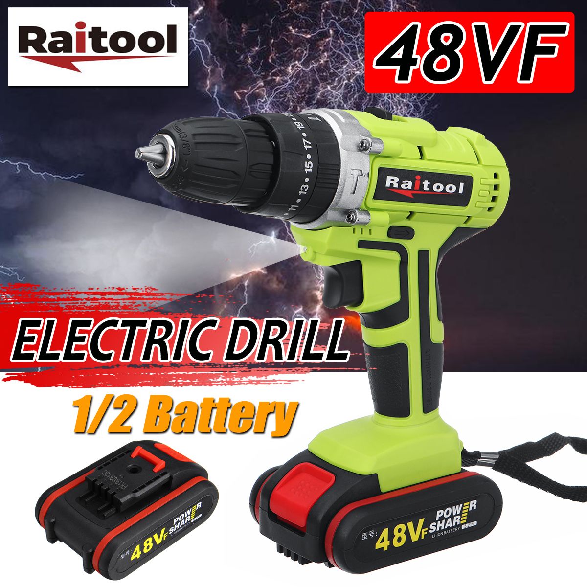 Raitool-48VF-Cordless-Electric-Impact-Drill-2-Speed-Power-Screwdriver-W-1-or-2-Li-ion-Battery-1595951
