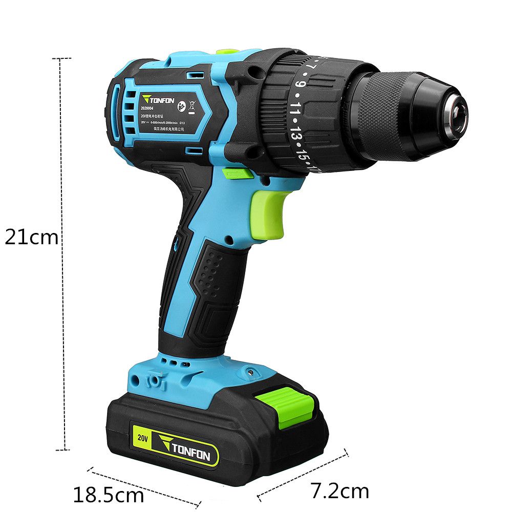 Tonfon-3-in-1-20V-Rechargable-Impact-Drill-Cordless-Electric-Screwdriver-Drill-with-Bits-1374723